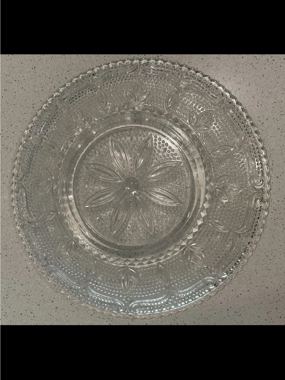 Clear Glass Decorative Serving Plate